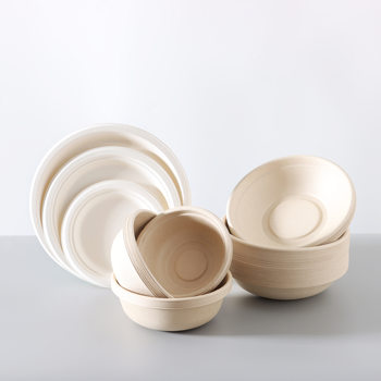 Disposable bowl food-grade tableware bowl chopsticks set lunch box paper bowl Taro mud smoothie packaging disposable bowl biodegradable