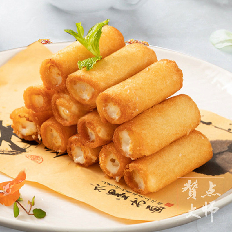 Crispy Milk Rolls, Fried Fresh Milk Double-Skin Milk, Shunde Specialty Cantonese Morning Tea Snacks, Wholesale Fried Semi-Finished Snacks