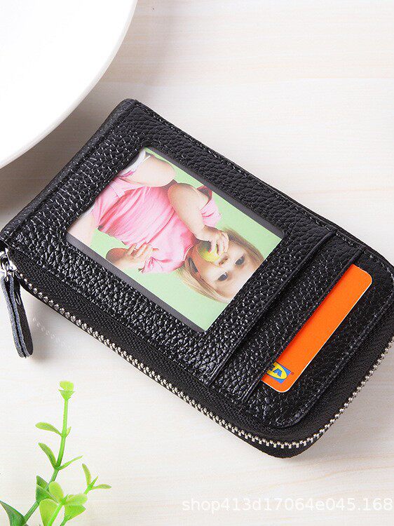 New Card Holder, Genuine Leather Accordion Card Holder, Compact Coin Purse, Multi-Card Slots for Men and Women, Large Capacity Id Holder, Driver's License Card Holder
