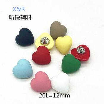 New Cute Ins Style Colorfulful Heart Decorative Buttons Children's Clothing Cardigan Outwear Simple Versatile Spray Paint Hand-Sewn Buttons