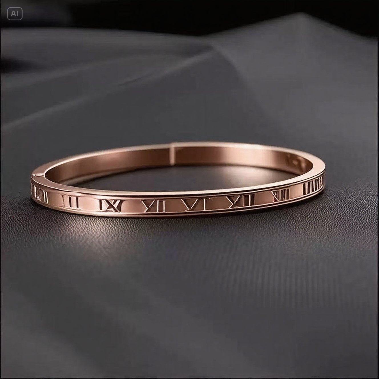 玫瑰金跨境钛钢女款手镯不锈钢轻奢高级感小众时尚锆石手环手镯