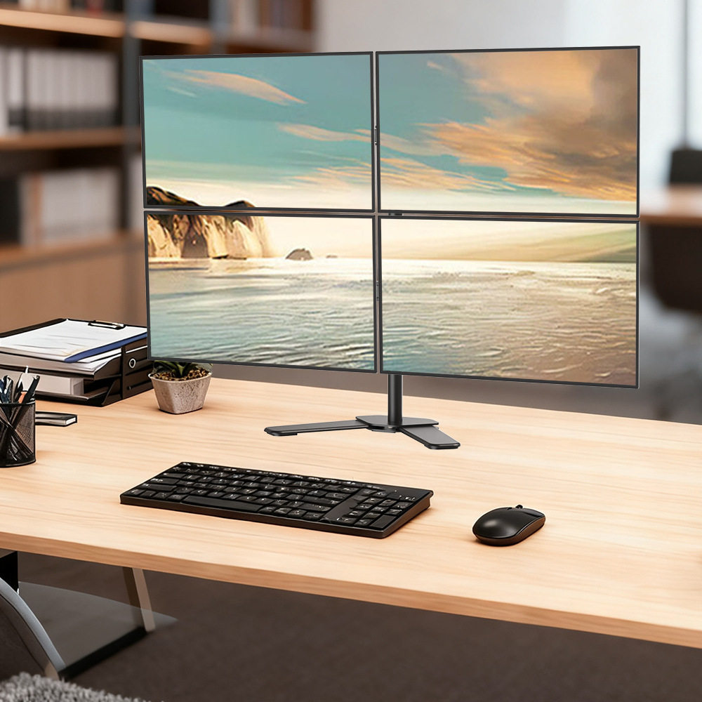 Ke Hao In-Stock Four-Screen Base Computer Screen Ergonomic Rotatable Lifting Mechanical Arm Monitor Stand