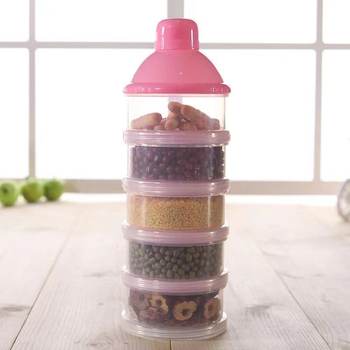 Transparent Milk Powder Box, Portable, Compact, Multi-Layered Milk Powder Compartment, Baby Moisture-Proof Rotating Mini Out-And-Out Bottle