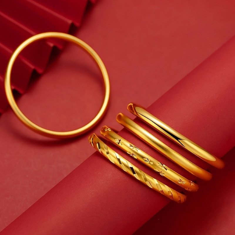 Vietnam sand gold ancient law closed bracelet meteor shower bracelet copper gold-plated imitation gold women's temperament jewelry wholesale