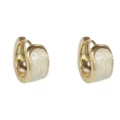 No. 40 white - dripping oil geometric small earrings (thick real gold plating)