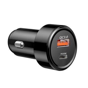 Cross-border new 48W car charger USB super fast charge QC3.0 flash charge one drag two cigarette lighter PD30W