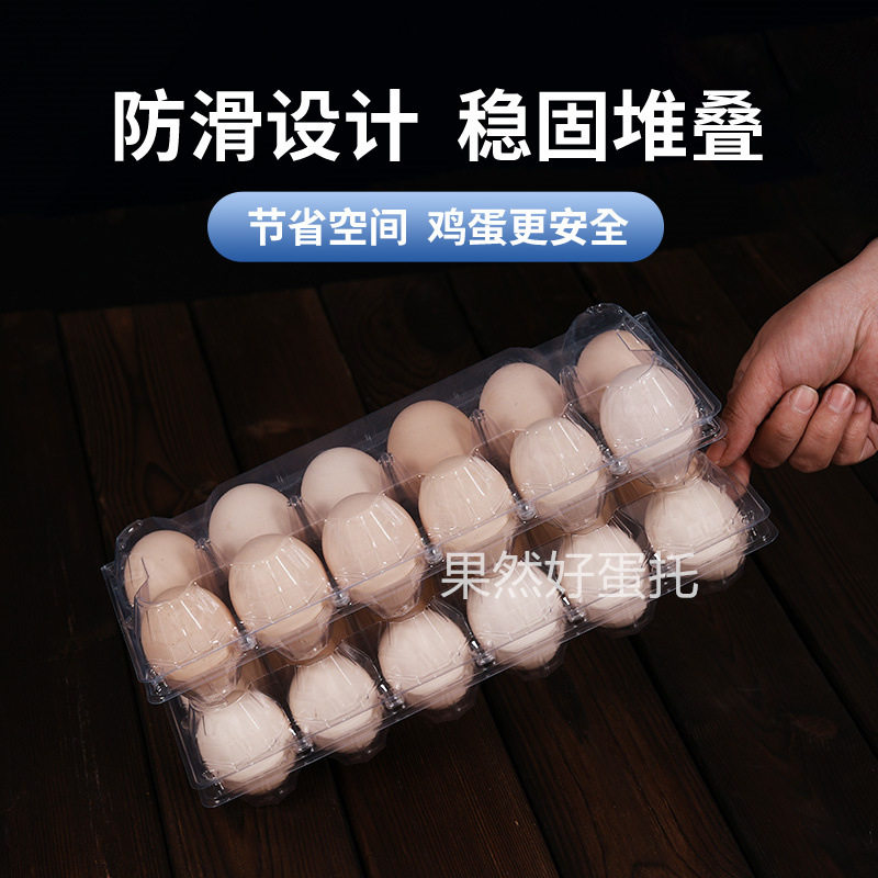Disposable Plastic Egg Holder Transparent Earth Egg Duck Egg Packaging Box Thickened Shockproof Quail Pigeon Duck Goose Egg Box