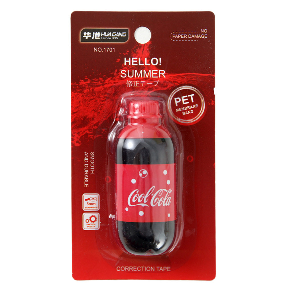 Soda Drink Bottle Correction Tape for Primary School Students, Cola Correction Tape, Creative High-Looking Small Mini Correction Tape