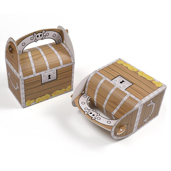 Cross-border portable treasure gift box in stock universal European and American square island gold coin folding wood grain packaging carton