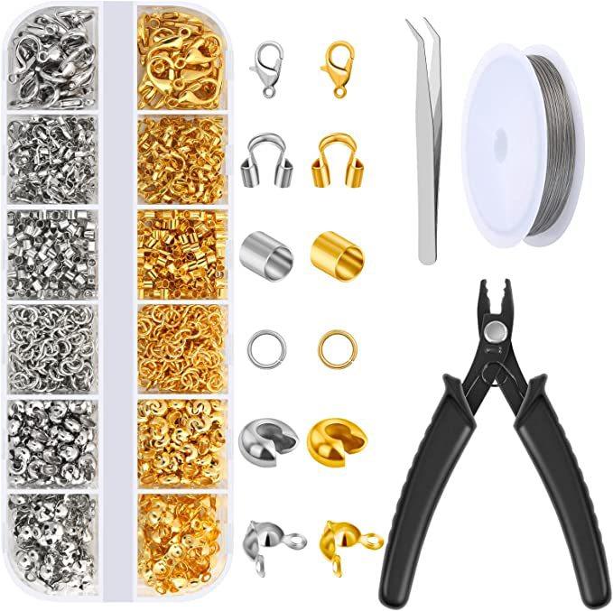 Crimping beads Crimping sleeve Crimping tube steel wire guard lobster buckle jump ring jewelry accessories suit