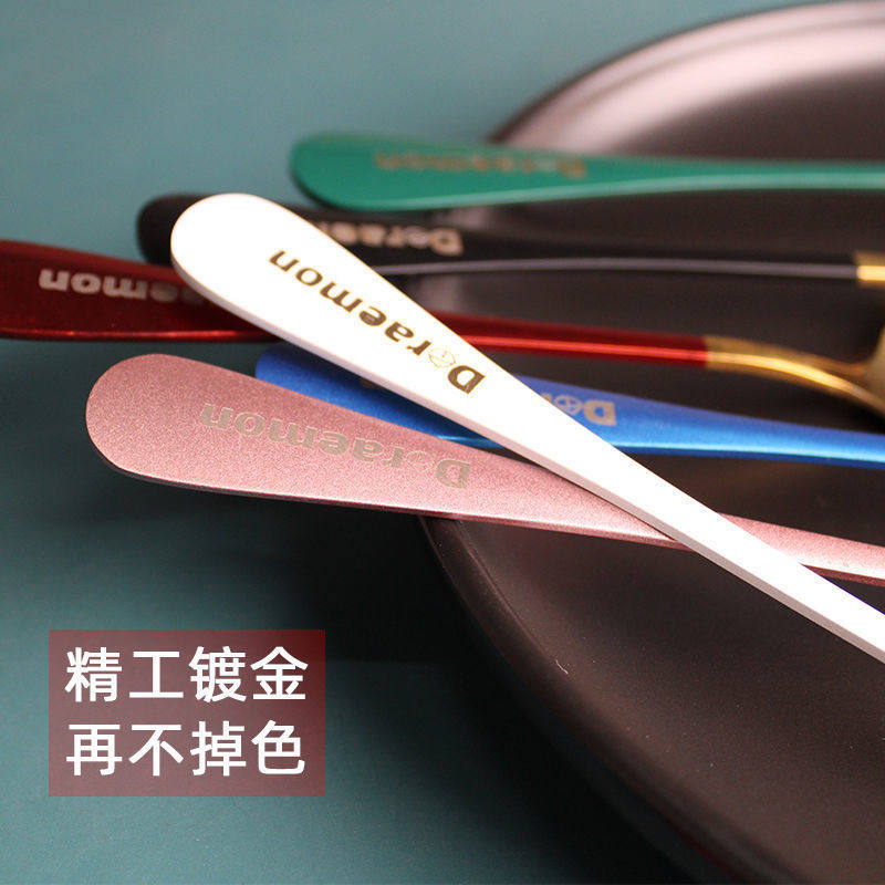 Creative ins Stainless Steel Star Bar Spoon Cute Goddess Spoon Dingdang Cat Household Internet Celebrity Boutique Spoon Korean Style Small Spoon