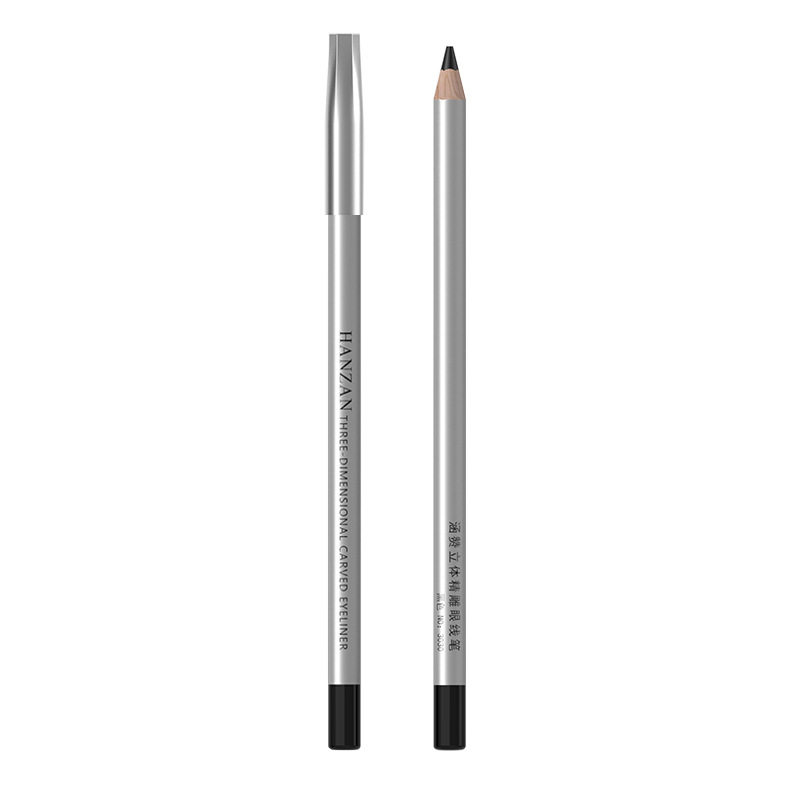Hanzan Eyeliner Pen, Smudge-Proof Black Wooden Eyeliner Pencil, Cosmetics Wholesale, Smooth Deep Black, Three-Dimensional Precision Carving