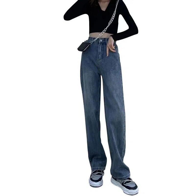 Womens Loose Fit Wide Leg Jeans Spring Collection Versatile Flattering High Waisted Floor Length Wholesale