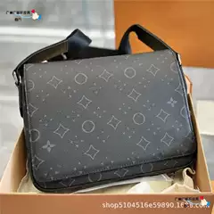 2024 New Export European and American Men's Shoulder Crossbody Bag Briefcase Letter Versatile Original Genuine Leather