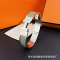 Size 17 wide version 12mm silver + dark gray bracelet with logo h