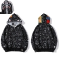 Black starry night glow double hooded jacket