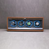 Black Walnut Grain Wooden Glass Door 4-Slot Watch Winder Mechanical Watch Winding Motor Box Watch Case with Dustproof Design