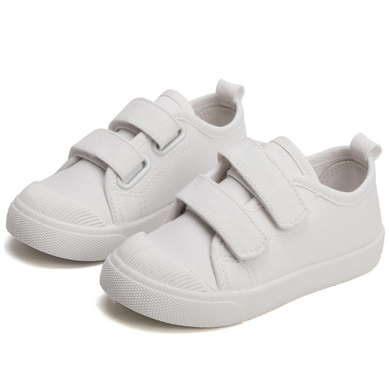 Spring and Autumn School White Shoes Students White Cloth Shoes Boys and Girls Soft Bottom Canvas Shoes Kindergarten Indoor Shoes