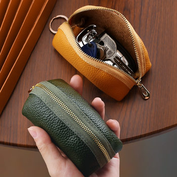 2025 New Pu Leather Unisex Coin Purse Fashionable Zipper Handbag Compact Korean Style Key Bag Wholesale