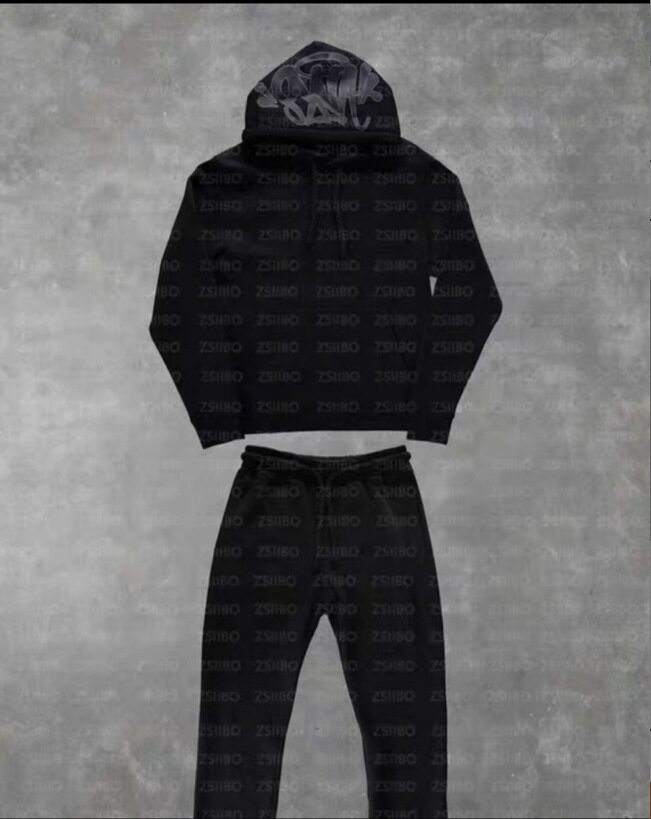 SynaWord high street fashion brand suit men ins trend hip-hop hoodie syna printed sweater suit