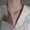 Flash Diamond Butterfly Double Layer Necklace for Women Ins Niche Design Easiest for Match Light Luxury Cold Style Clavicle Chain as a Gift for Best Friend