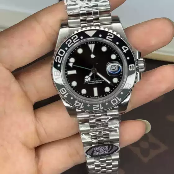 Clean Factory Wholesale Gmt Greenwich Automatic Mechanical Watch Black Gray 3285 Men's Watch Foreign Trade Dropshipping