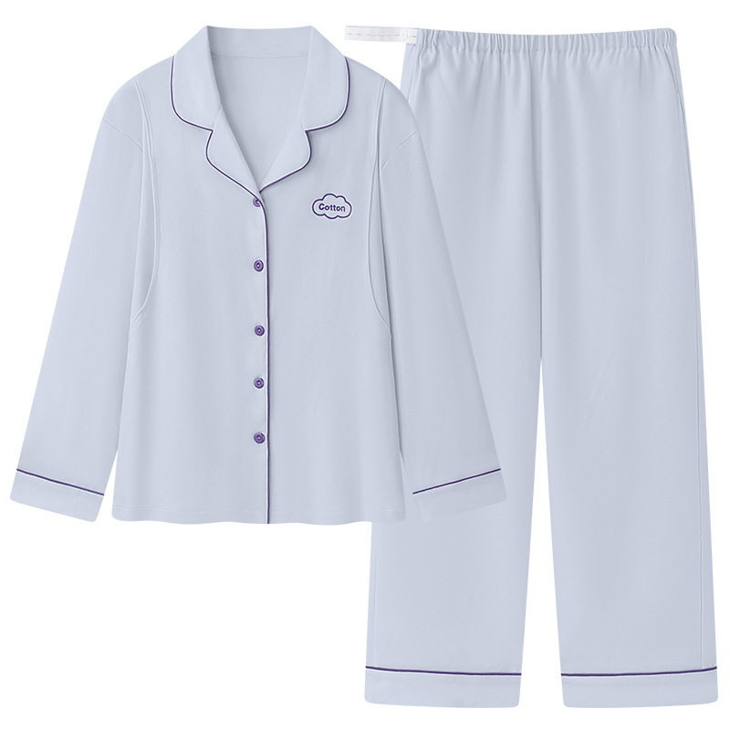 All-cotton era confinement clothing pregnant women pajamas pure cotton gauze lactation maternal home clothing pajamas feeding postpartum spring and autumn