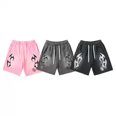 Correct European and American Hellstar Hell Star Hip Hop Loose Men's and Women's Pants 380 High Weight Cotton Shorts