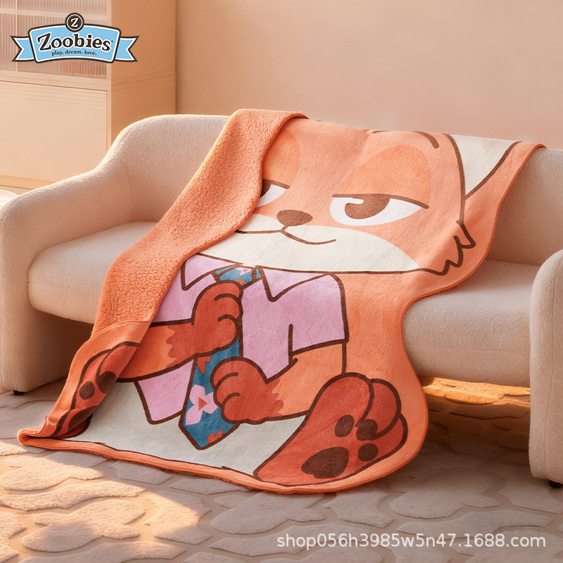 Zoobies Zootopia Special-Shaped Double-Sided Velvet Blanket Q Cute, Comfortable, Soft and Anti-Static Sofa Blanket