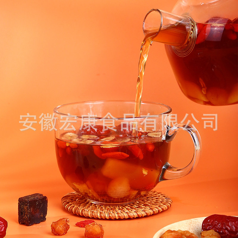 [Brown Sugar Ginger Date Tea]Brown Sugar Ginger Tea Longan Red Date Goji Berry Tea Real Ingredients Available for Wholesale and Customization