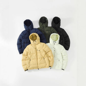 High-Quality Rl Laff down Jacket White Duck down Jacket Detachable Hood Windproof and Waterproof Couple Style Hooded Jacket
