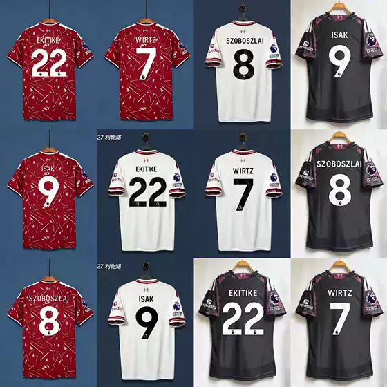 2627 Liverpool's New Season Home and Away Jerseys: Number 7 Wirtz, Number 9 Isak, Number 22 Ekitike