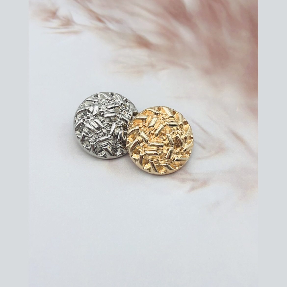 Xiaoxiang Egyptian Style Metal Button Round Embossed Golden Coat Trenchcoat Blazer Sweater Button