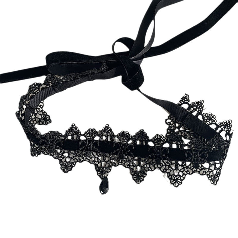 Black collar female neck strap ascetic lace malicious Halloween accessories makeup neck jewelry clavicle chain
