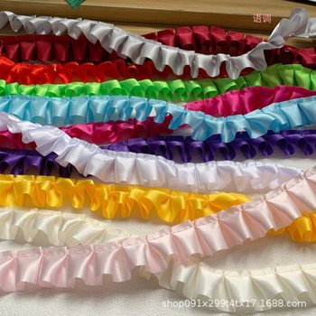 2.5cm dyed pleated color lace doll garment accessories handmade diy fan cartoon material