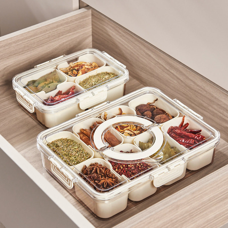 Kitchen Spice Storage Box Cinnamon Star Anise Pepper Dried Chili Divided Seasoning Jar Divided Storage Box Seasoning Box