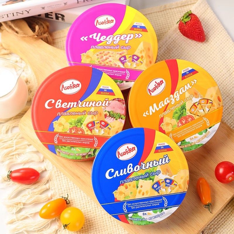Russian Original Imported Triangular Cheese Cheese Ashov Snacks Ready-To-Eat Cheese Cheese 140g