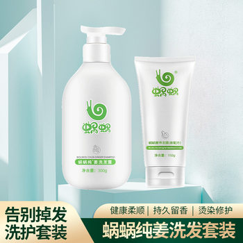 Wowo Shampoo Care Set Pure Ginger Silicone-Free Shampoo Hair Mask Conditioner Shower Gel Essential Oil Wowo Box