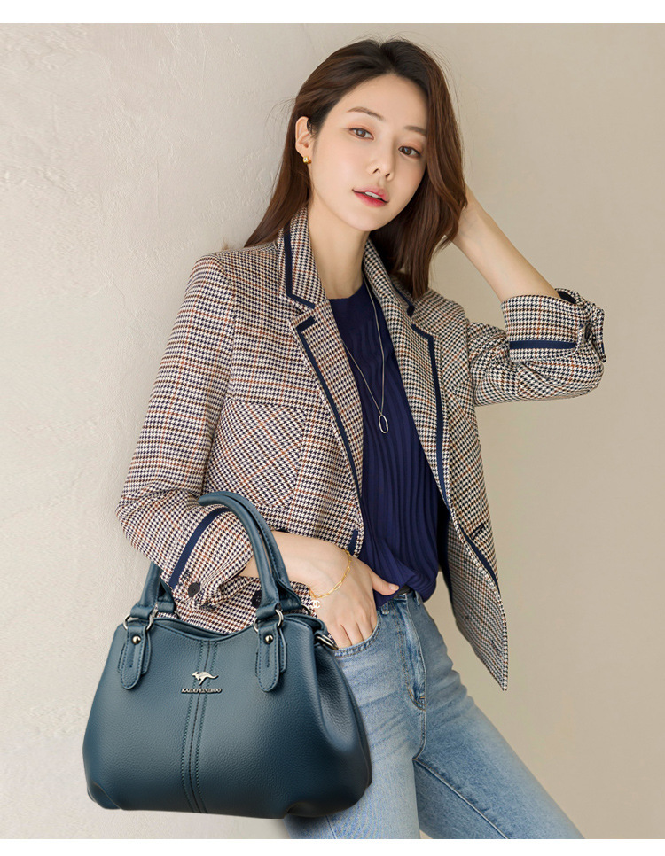 Túi xách nữ đeo chéo đa năng vân da lì cỡ nhỏ phong cách thanh lịch — Màu đen, Màu đỏ, Màu tím, Màu vàng