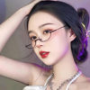 Japanese Style Internet Popular Lower Half-Frame Glasses Women's Cute Decorative Glasses Frame Yujie Pure Desire Half-Frame Glasses Without Lenses