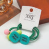 Card-Mounted High-Elasticity Knotted Hair Tie, Candy-Colored Girl's Ponytail Hair Tie, Sweet Ball Hair Tie, Cute Rubber Band