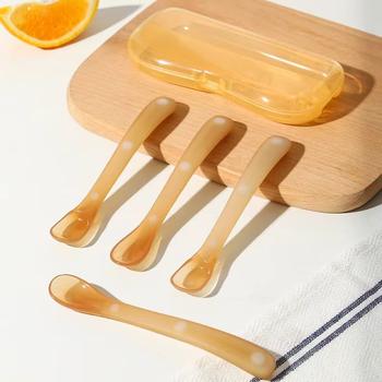 Silicone Soft Spoon for Newborn Babies to Drink Water, Take Medicine, and Eat Complementary Food, Children's Soft-Headed Spoon, Baby Tableware for Feeding