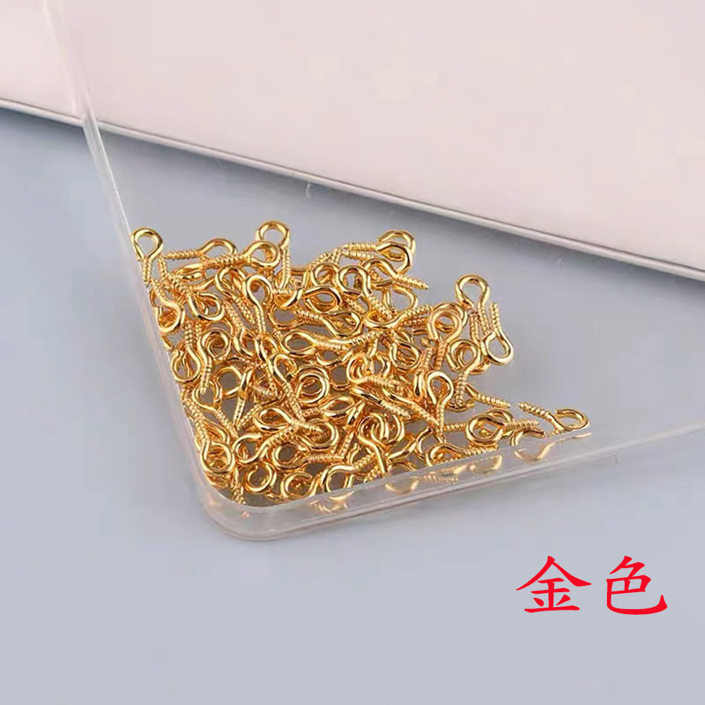 diy羊角钉珍珠螺丝钉配件批发 自攻打孔萌粒公仔羊眼钉饰品挂件
