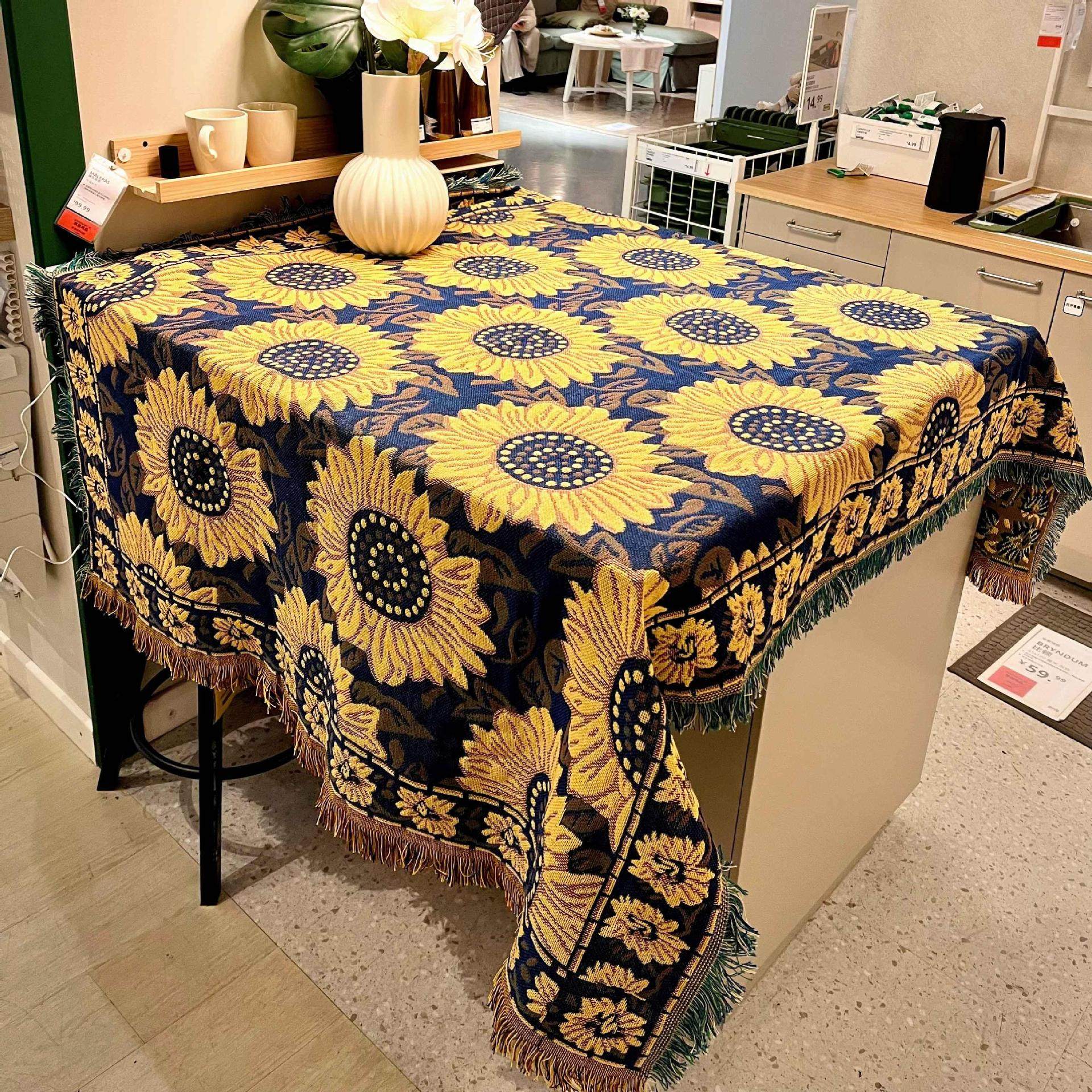 Nordic American Country Double-Sided Multi-Person Sofa Towel Cushion Cotton Thread Full Cover Geometric Knitted Thread Blanket Non-Slip Four Seasons Tablecloth