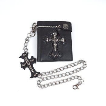 Amazon Skull Men's Wallet Cross with Anti-theft Chain Rivet Wallet Personalized Trendy Men's Fashion Wallet