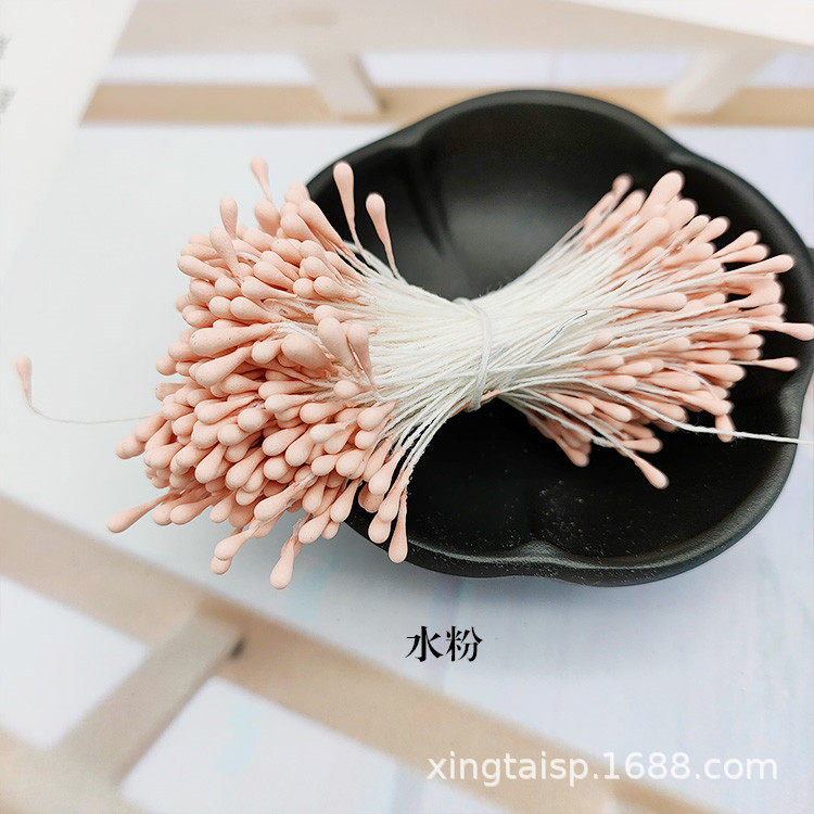 批发韩版手工DIY头饰发饰高仿真花蕊材料2mm哑光圆火柴头花心花蕊