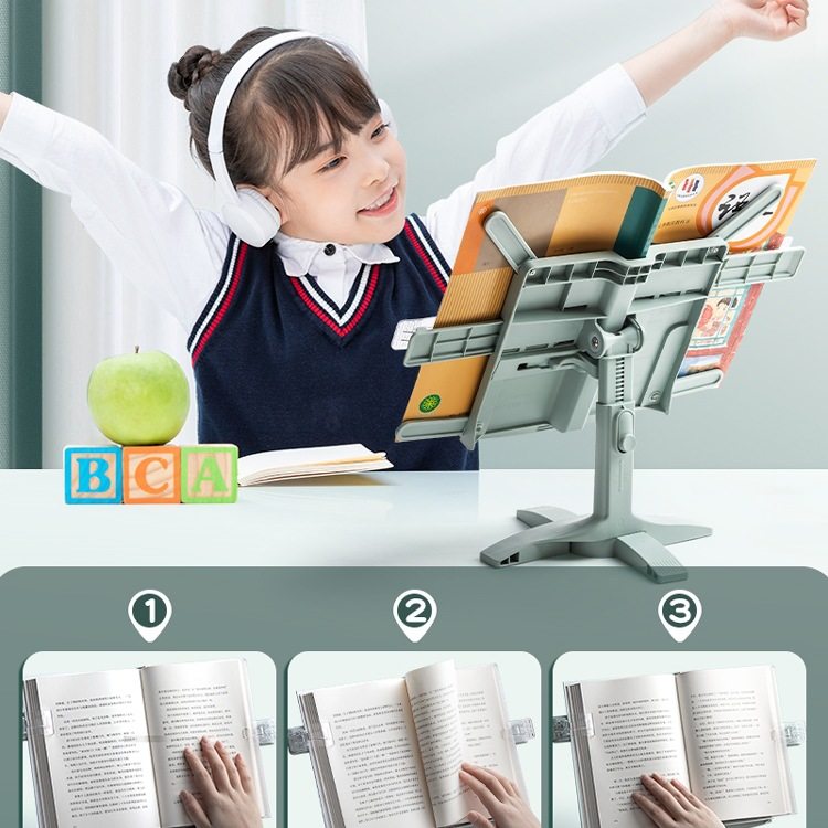 Reading Rack, Reading Bookshelf, Multi-Functional Adjustable Simple Bookshelf, Desk Book Holder for Primary School Students, Book Stand