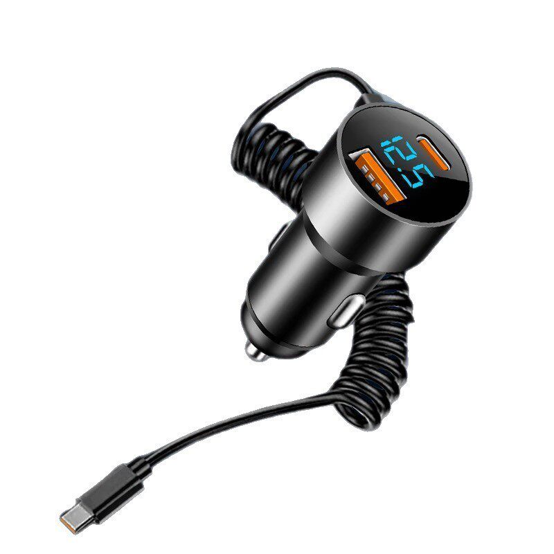 Car Mobile Phone Charger One to Three Super Fast Charging Cigarette Lighter Conversion Plug Aluminum Alloy Car Charger Car Supplies