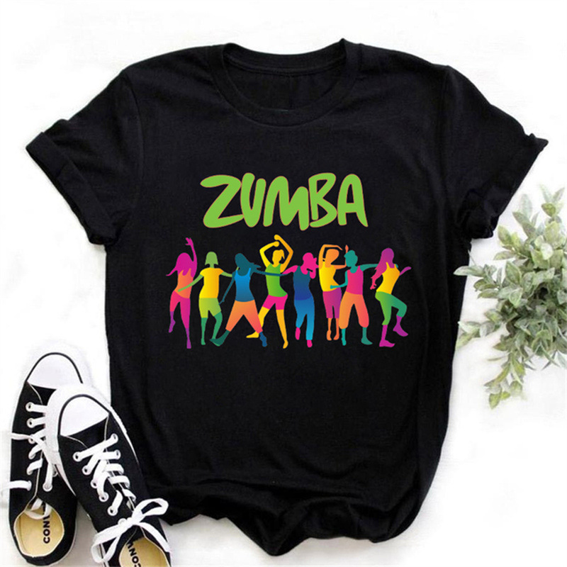2022外贸 Zumba 印花短袖t恤女装上衣