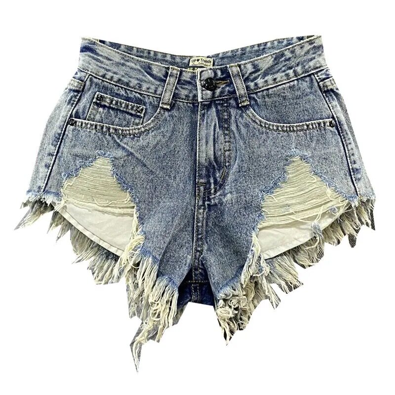 Womens Vintage High Waisted Distressed Denim Shorts Frayed Hem Pocket Details Sexy Low Rise A Line Summer Casual